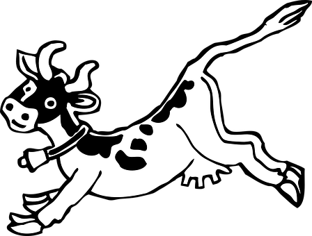 Jumping Cow Silhouette PNG