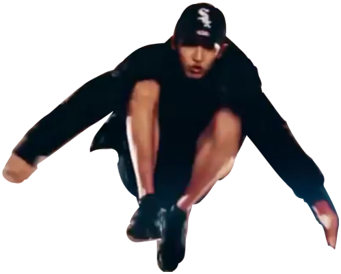 Jumping Manin Black Outfitand Cap PNG