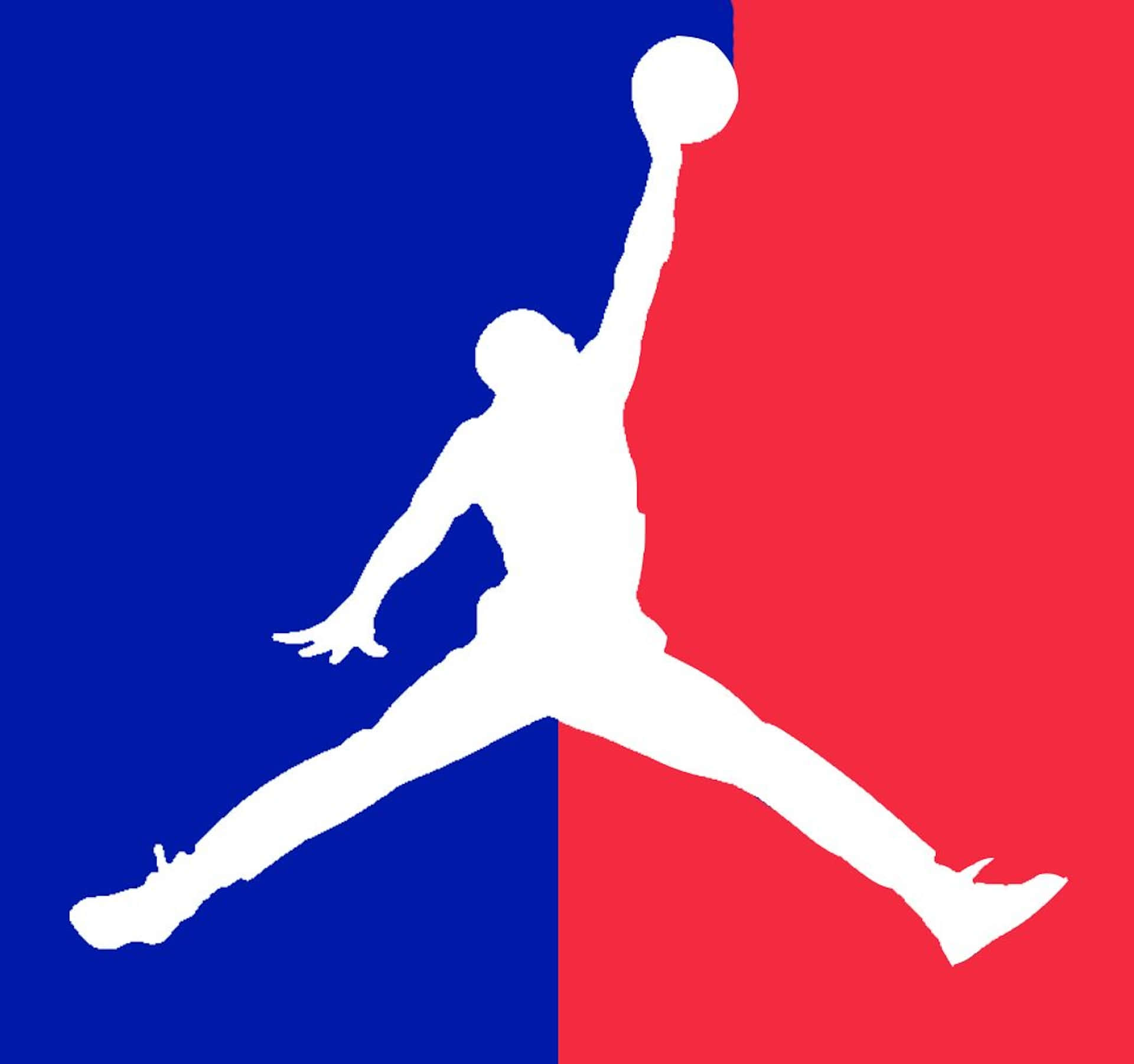 Jumpman Logo Red Blue Background Wallpaper