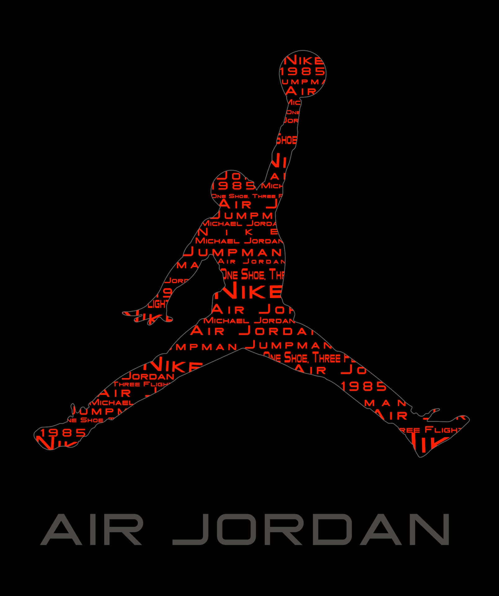 Jumpman Logo Word Cloud Wallpaper
