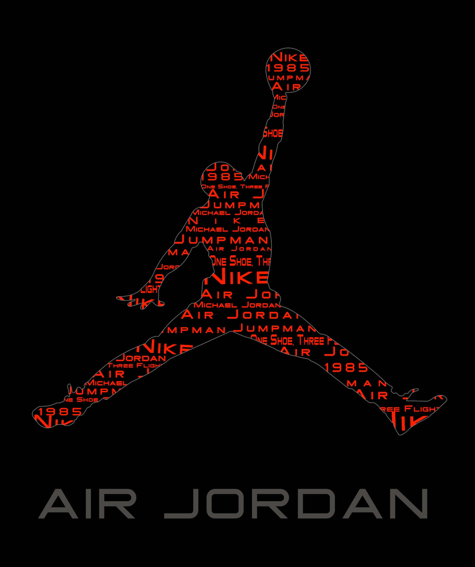 Download Jumpman Logo Word Cloud Wallpaper | Wallpapers.com