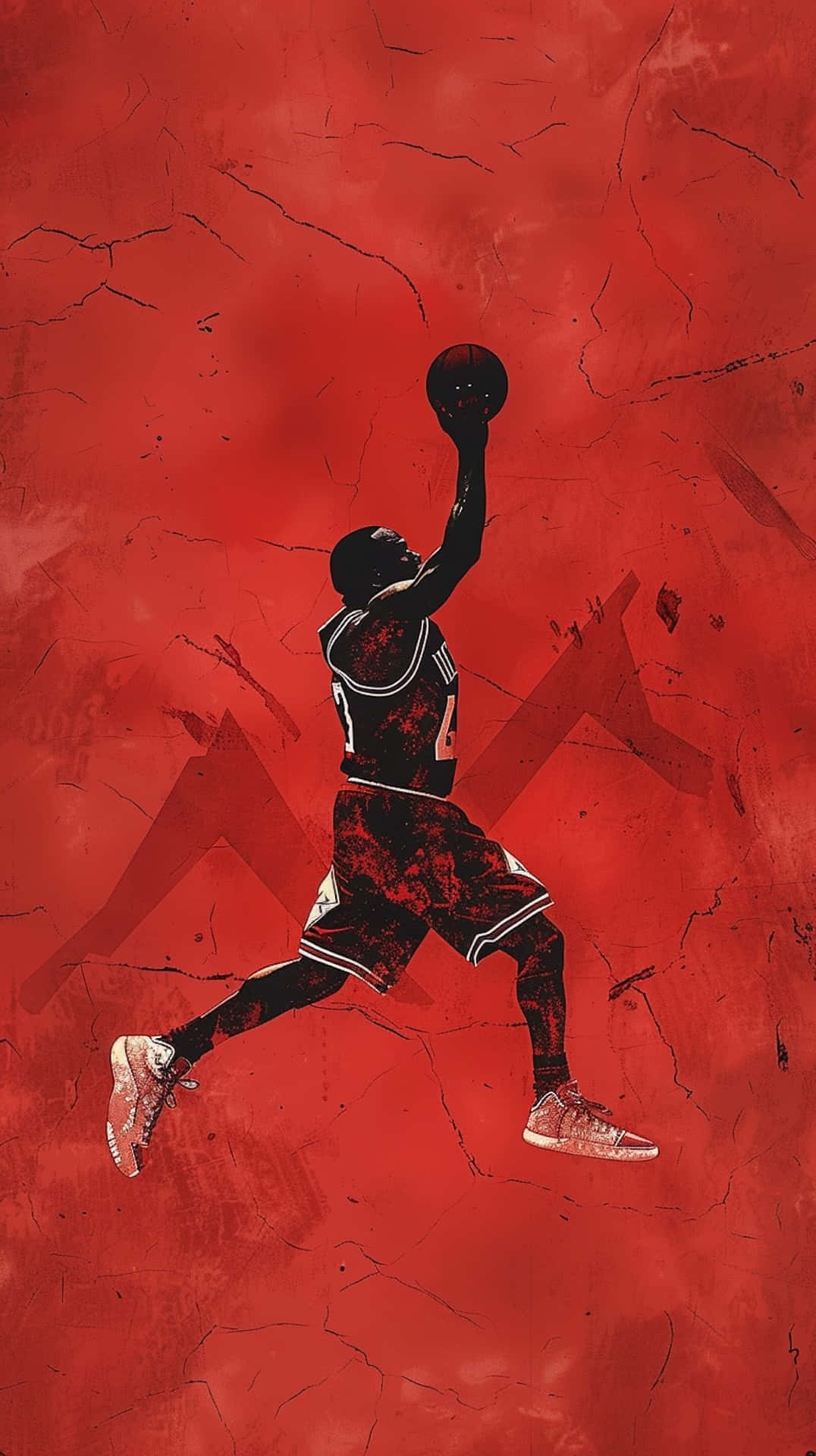 Jumpman Silhouette Red Background Wallpaper