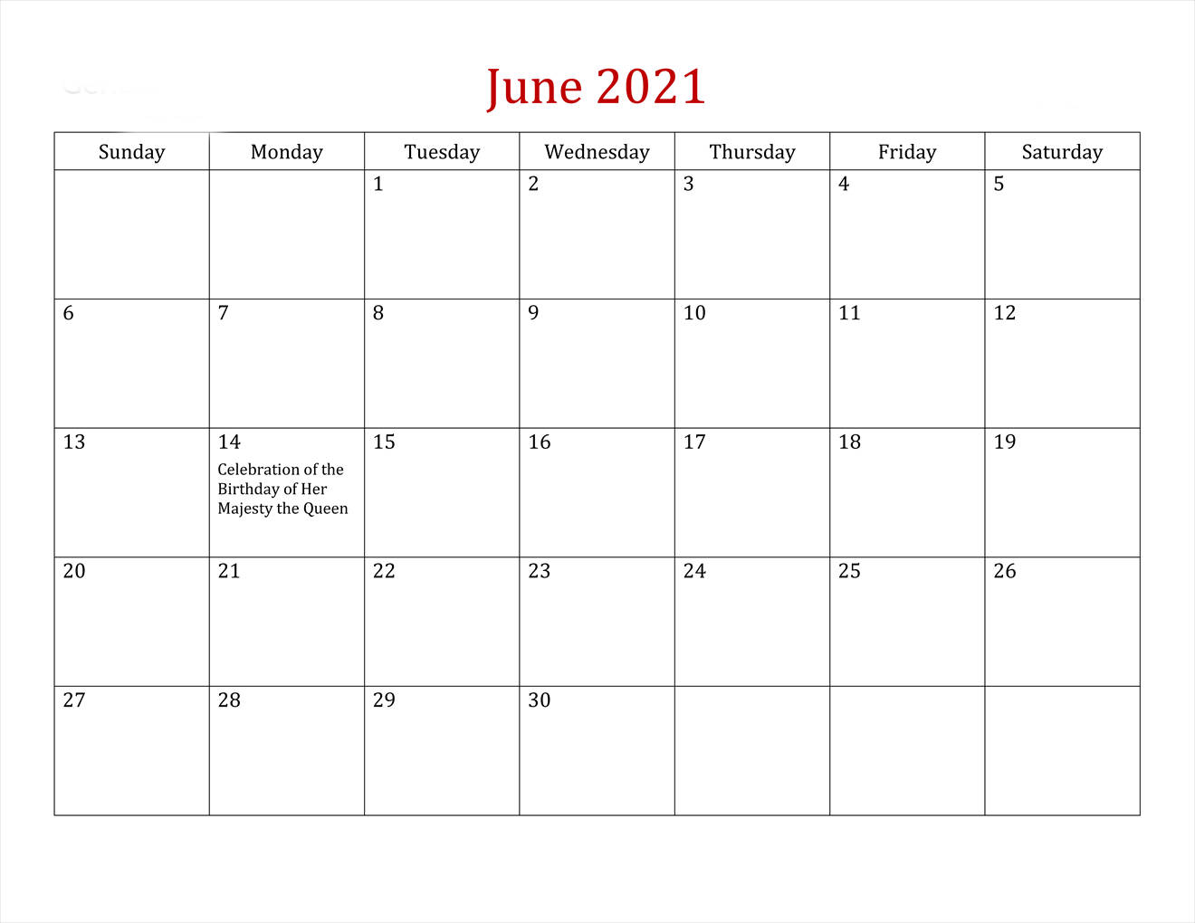 Calendariode Junio De 2021. Fondo de pantalla