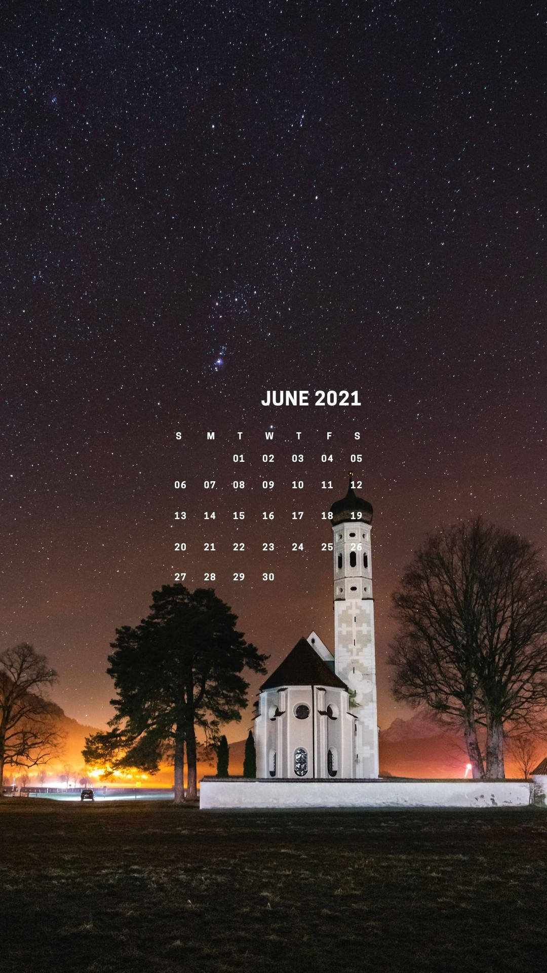 A Calendar With A Lighthouse And Stars Wallpaper