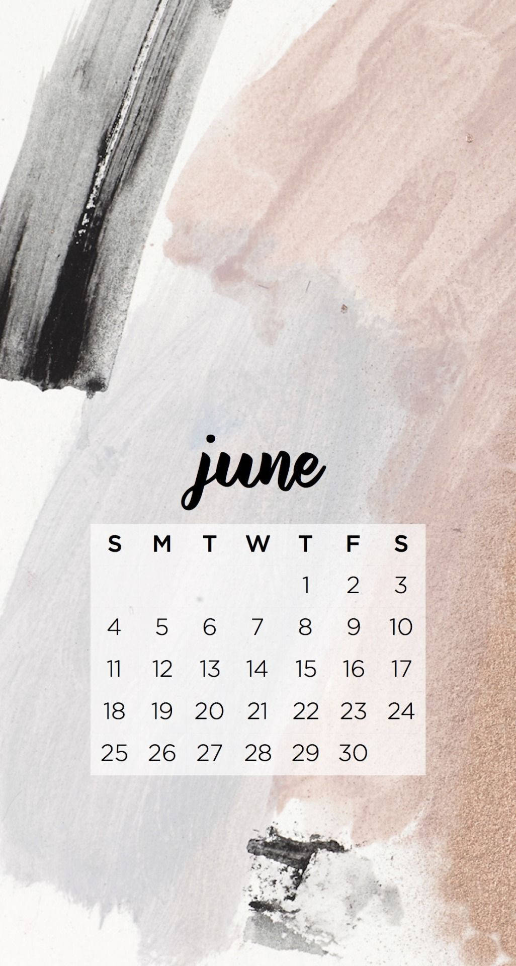 Download June Aesthetic Calendar Wallpaper 