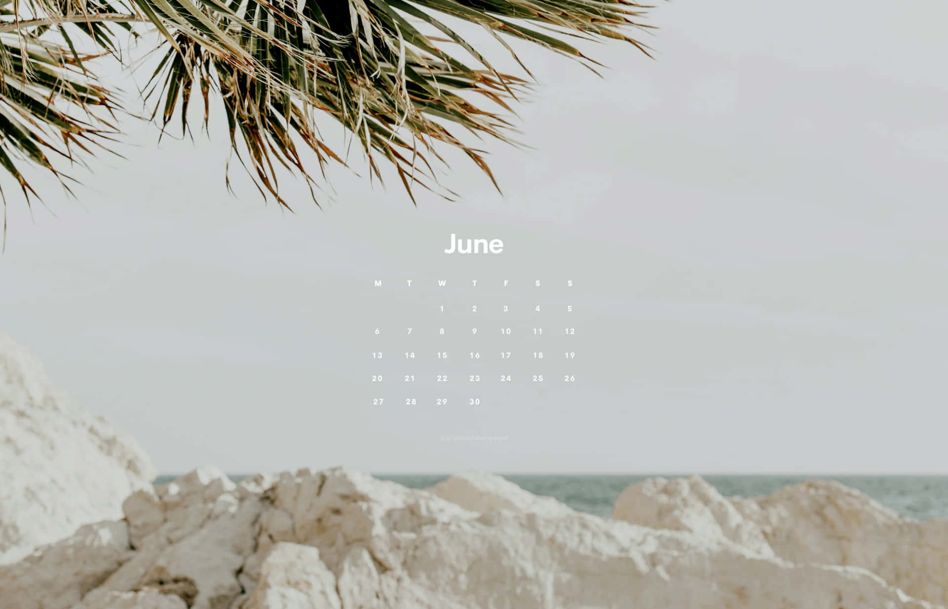 June Beach Calendar Wallpaper Wallpaper