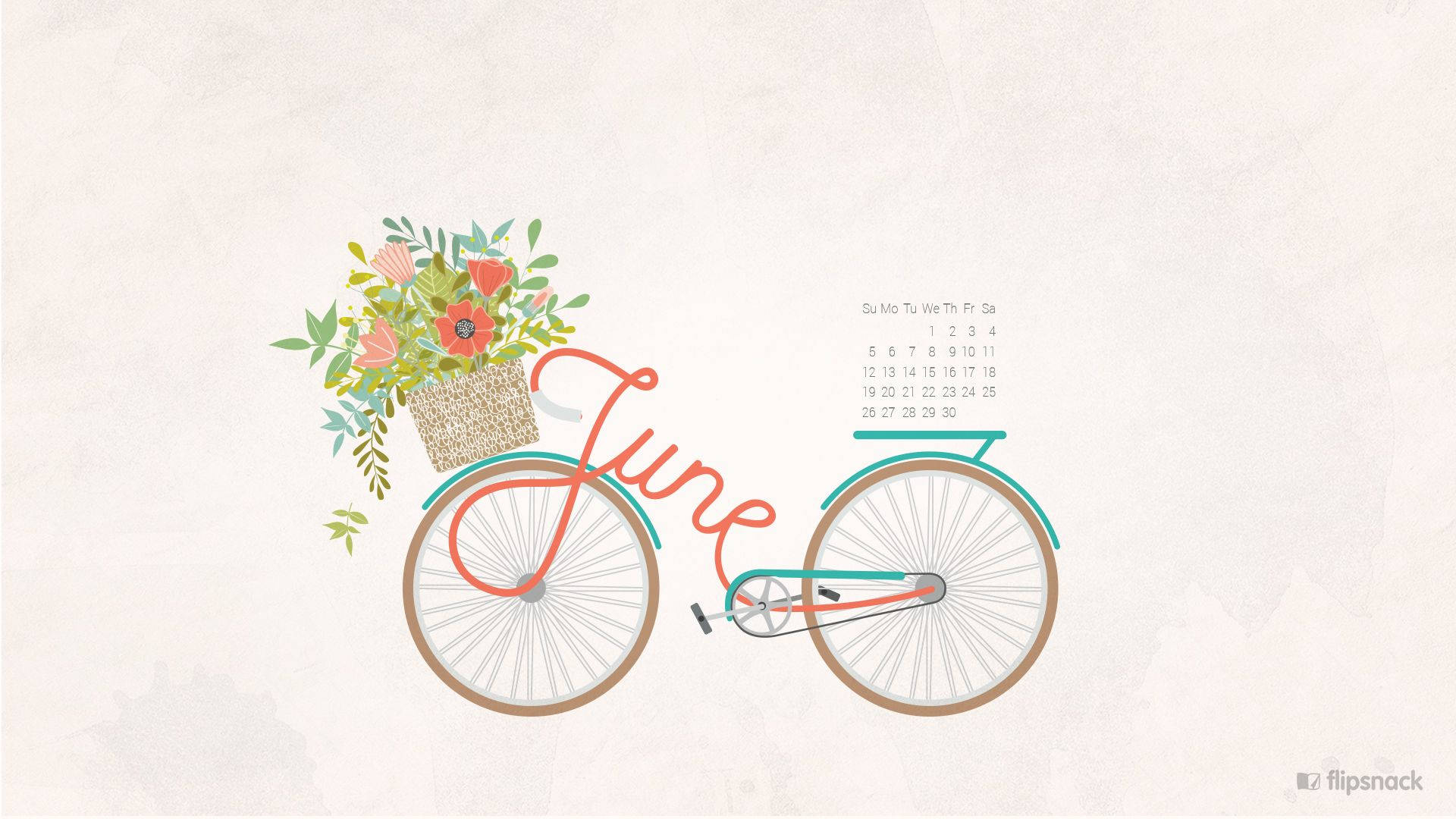 June Bike Calendar Digital Art