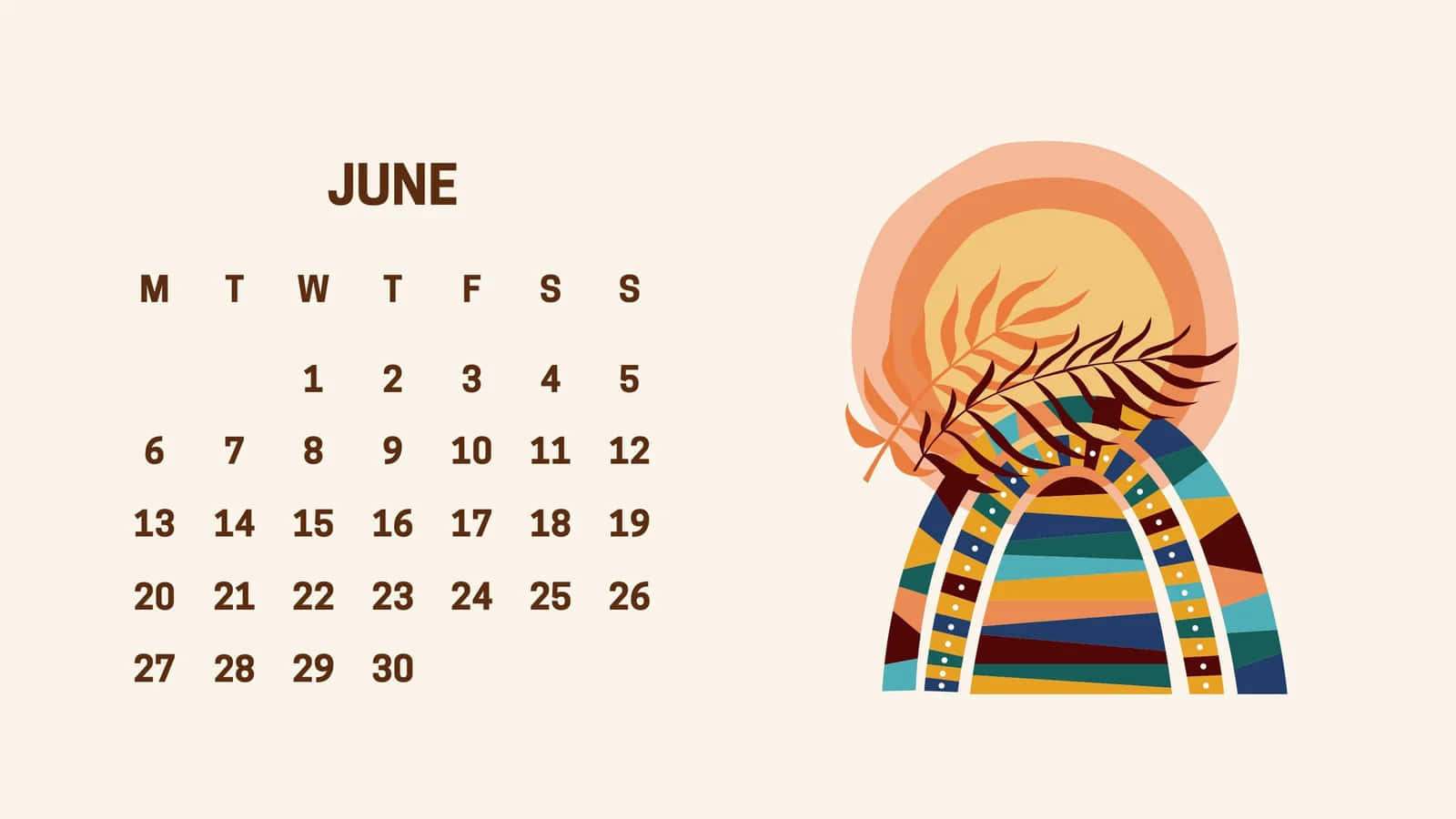 June Calendar Artistic Background Wallpaper
