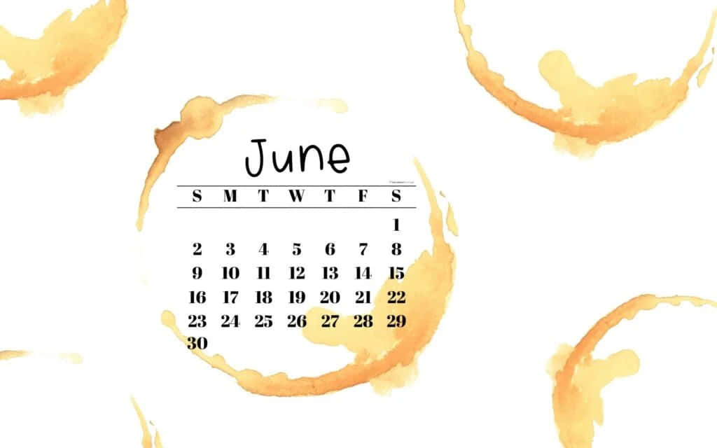 June Coffee Stain Calendar Desktop Wallpaper Wallpaper