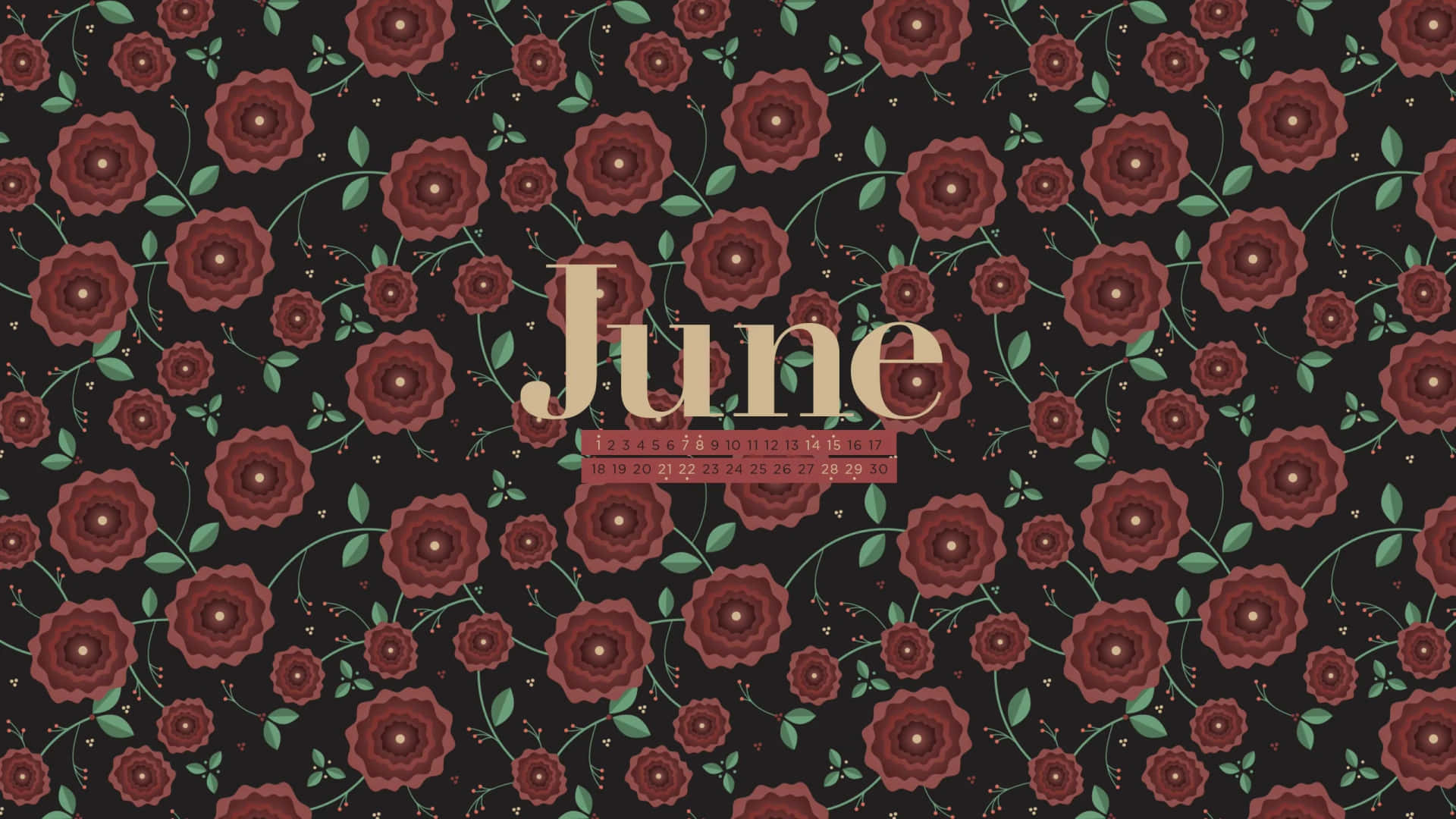 June Floral Desktop Calendar Wallpaper Wallpaper