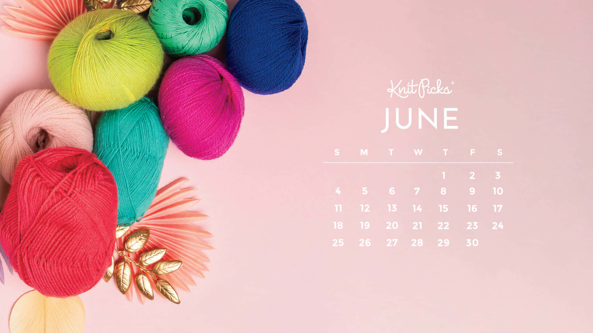 June Knitting Theme Calendar Wallpaper Wallpaper