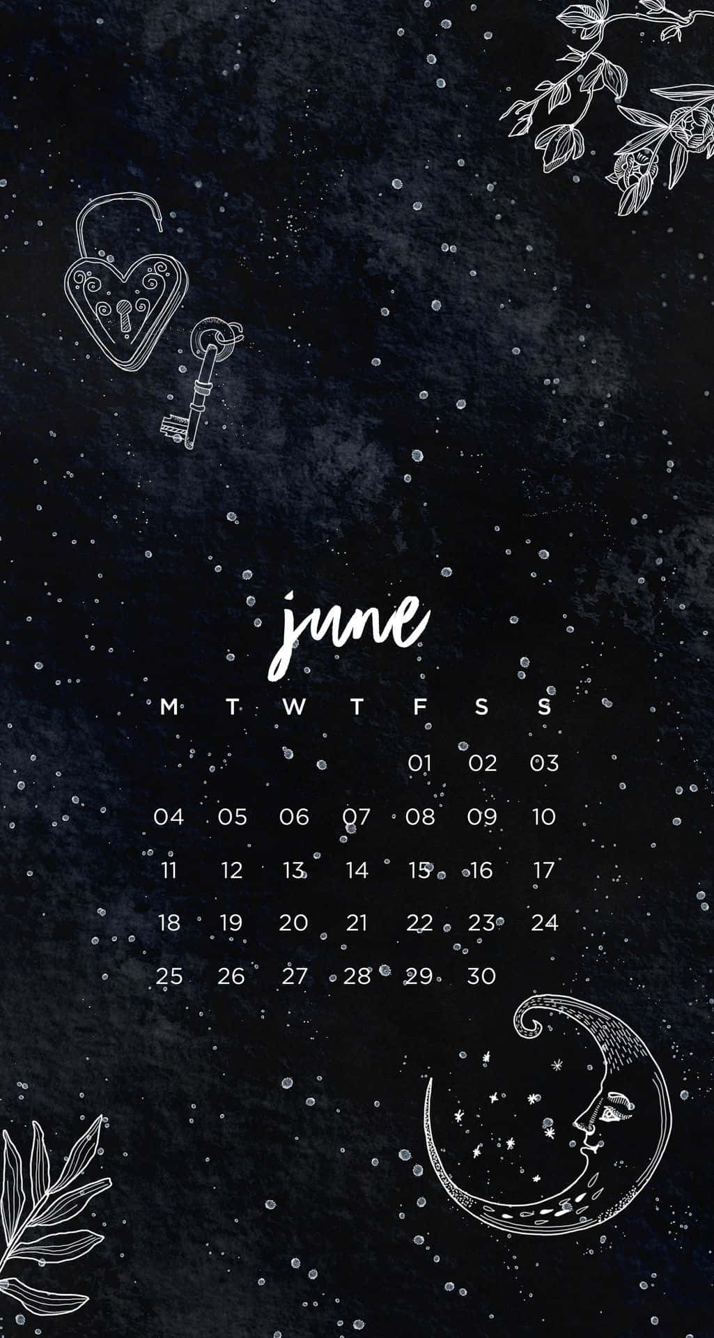 June Night Sky Calendar Aesthetic.jpg Wallpaper