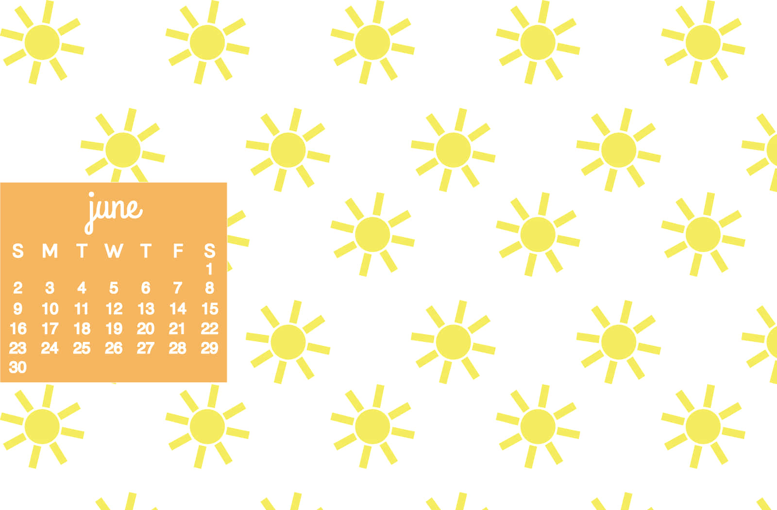 Download June Sun Pattern Calendar Desktop Wallpaper Wallpaper ...