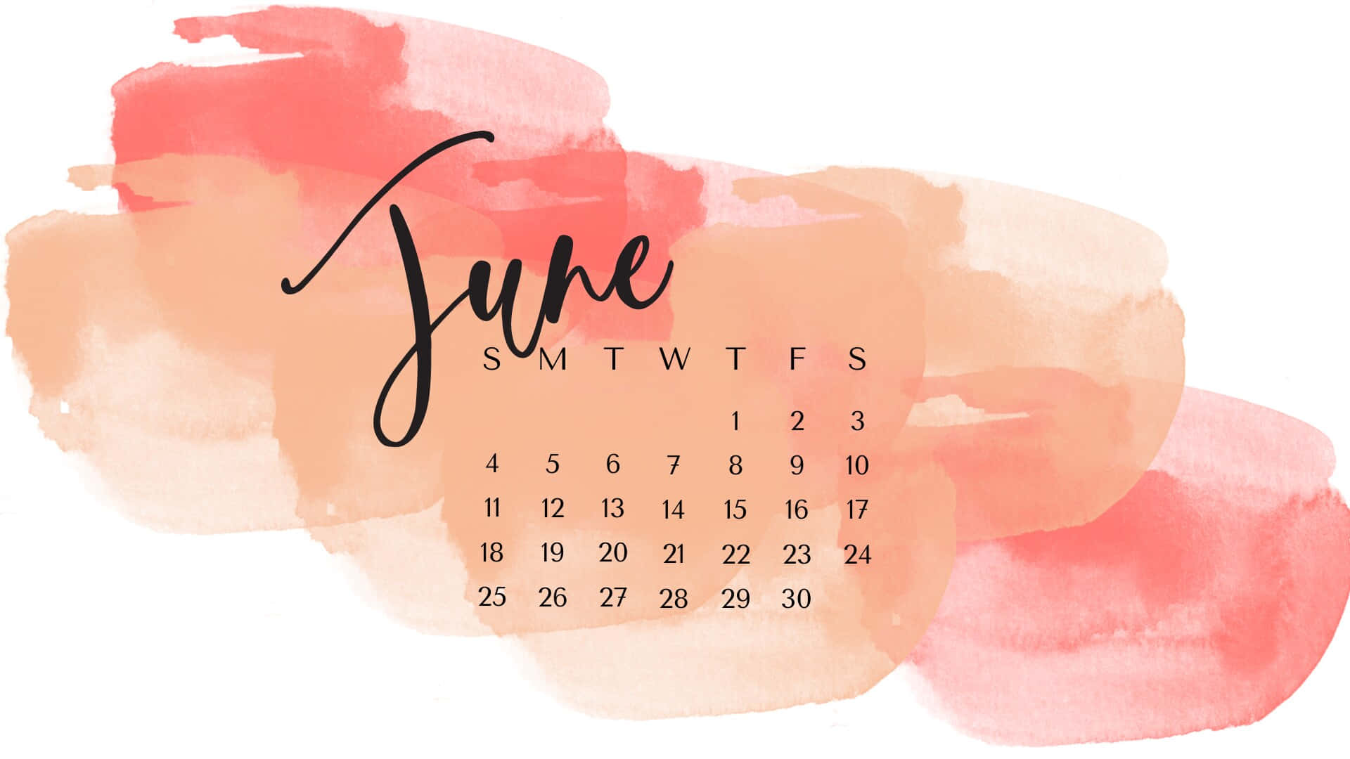 June Watercolor Calendar Background Wallpaper