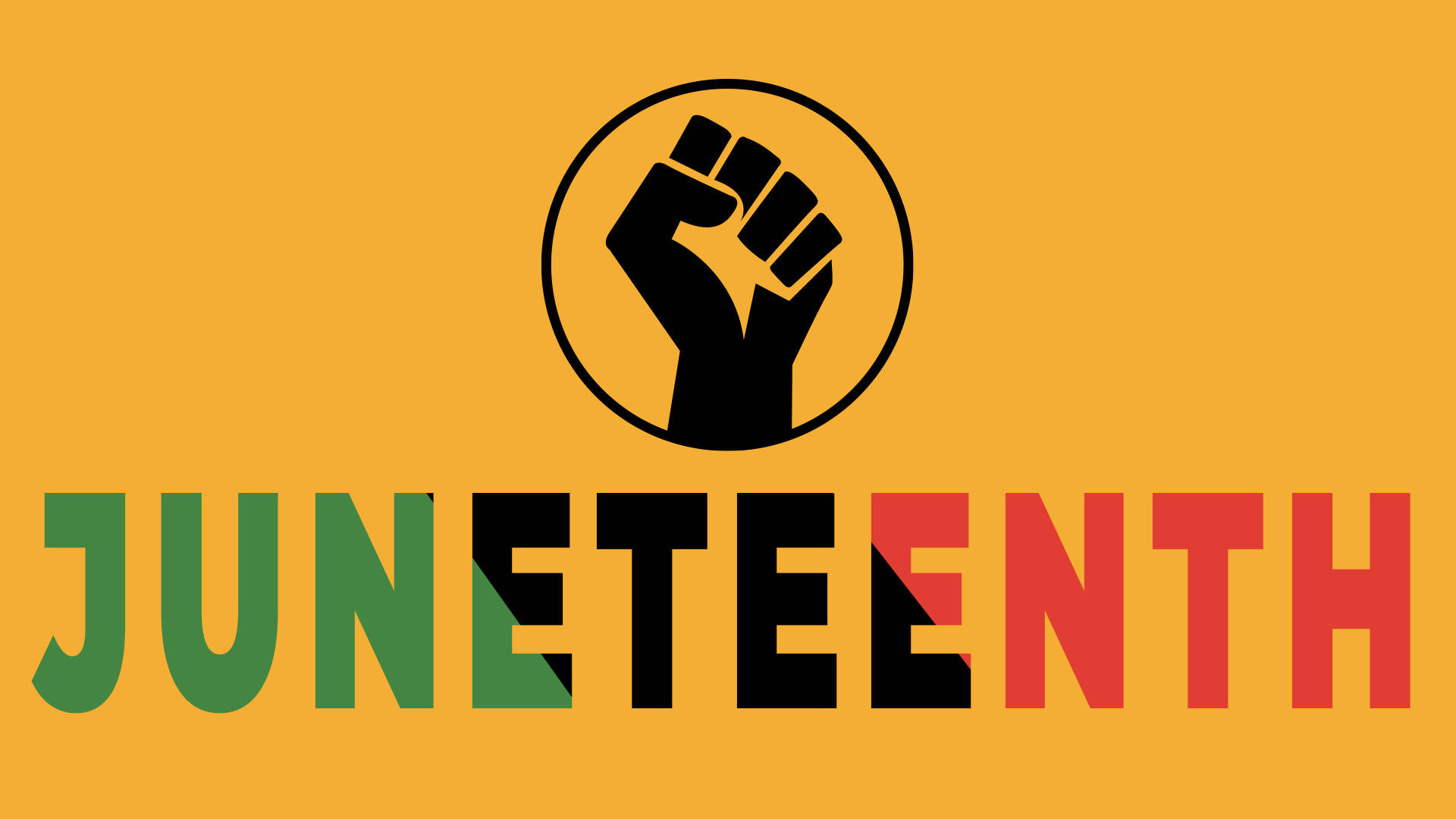 Juneteenth Bold Letters With Fist Wallpaper