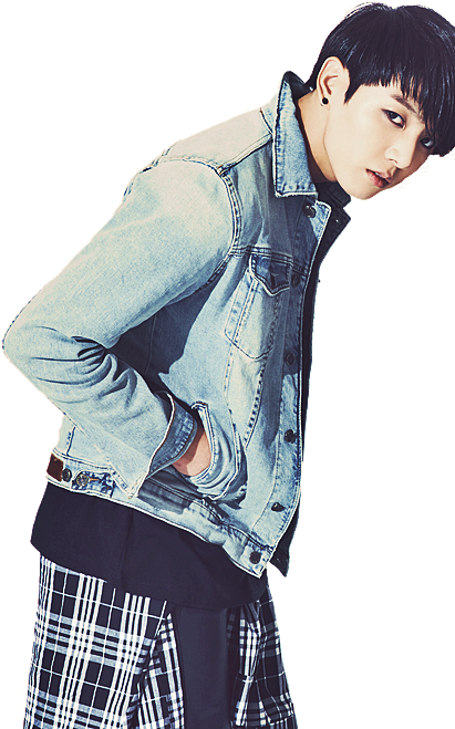 Jungkook Denim Jacket Pose PNG