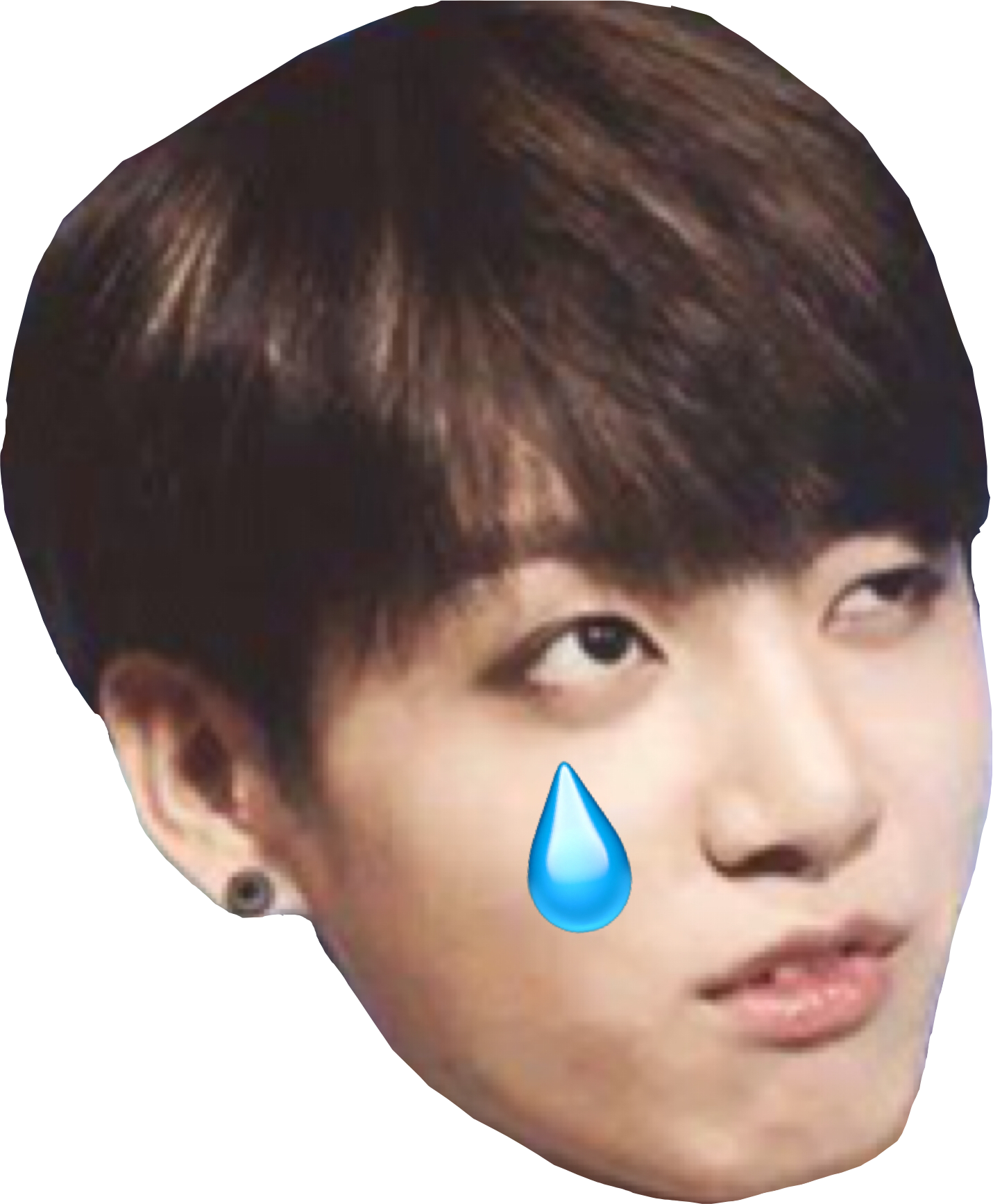 Jungkook Face Cutoutwith Tear Drop PNG