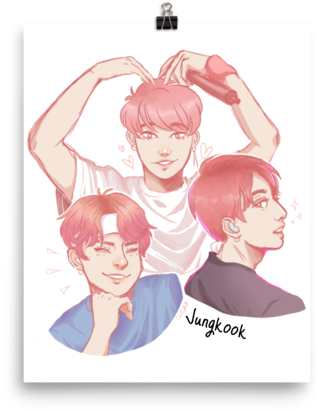 Jungkook Fanart Triptych PNG