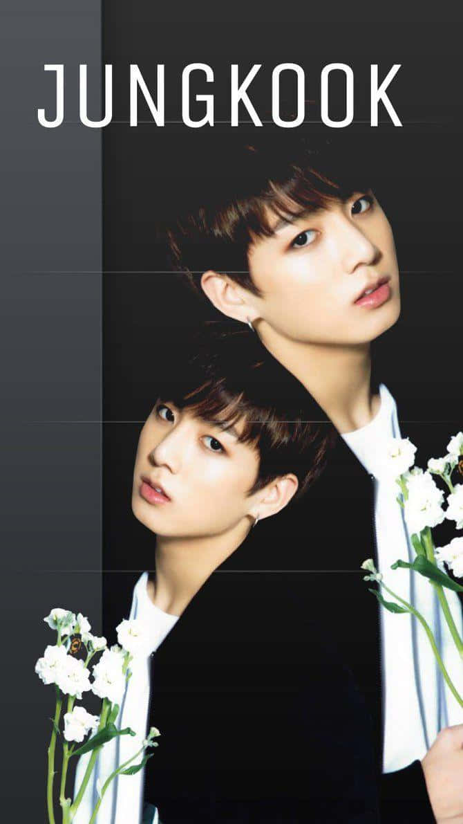 Jungkook Floral Portrait Wallpaper