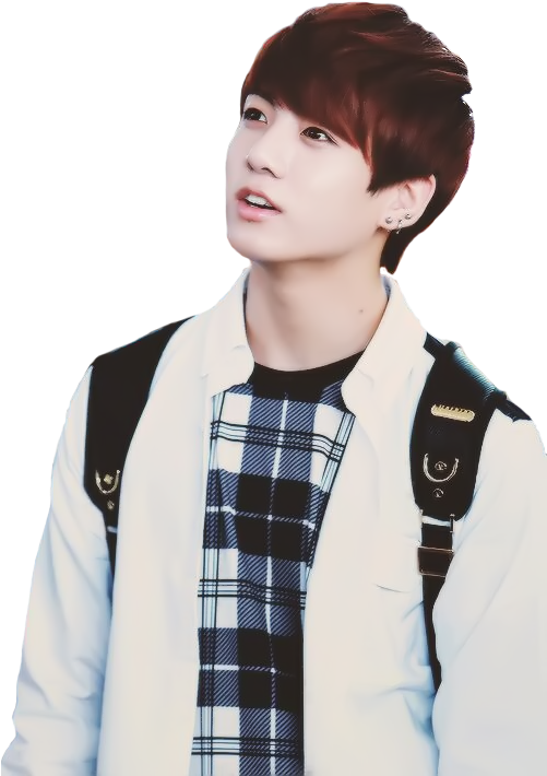 Jungkook Plaidand White Jacket PNG