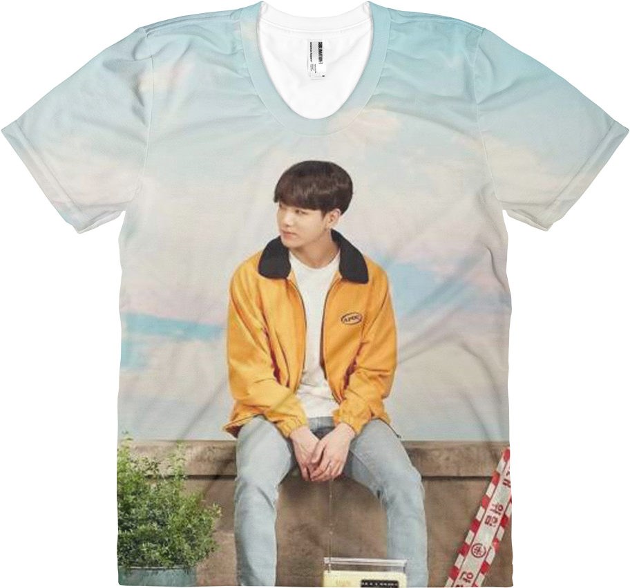 Jungkook Sitting Casual Outfit PNG