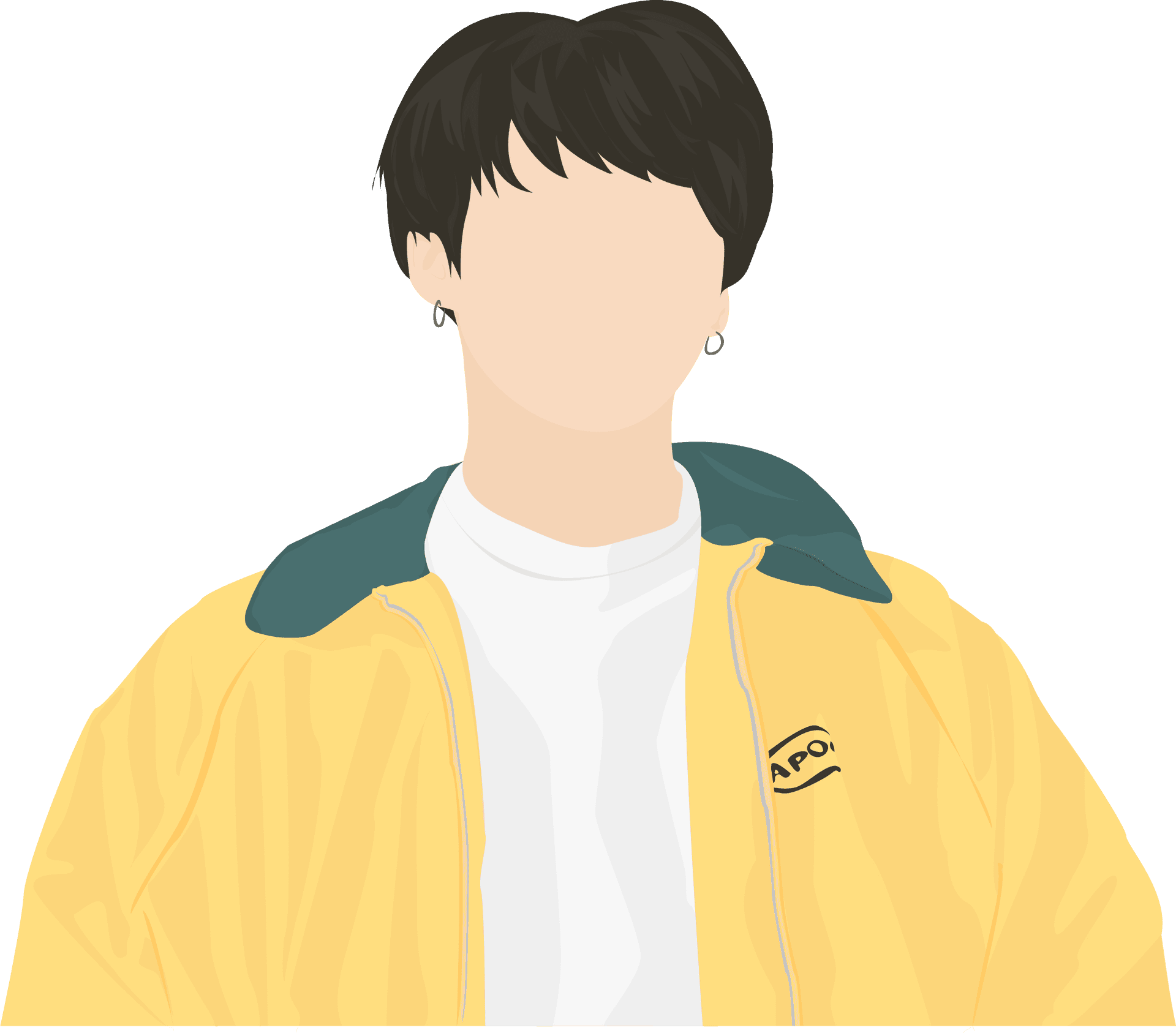 Jungkook Yellow Jacket Illustration PNG
