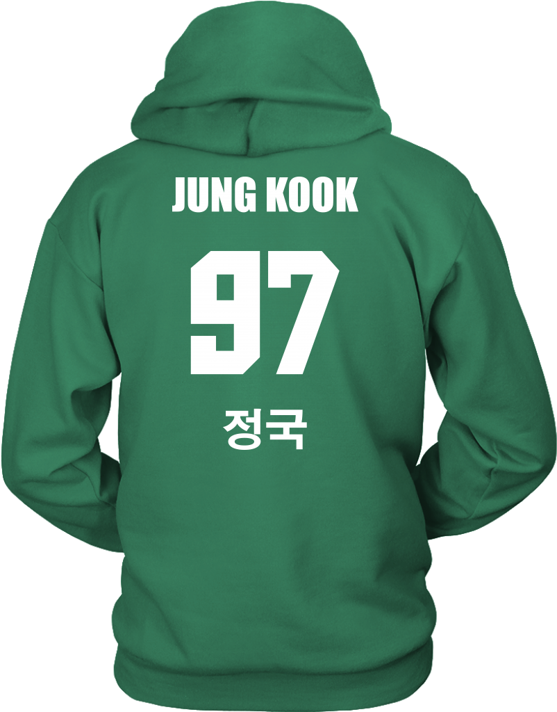 Jungkook97 Green Hoodie PNG