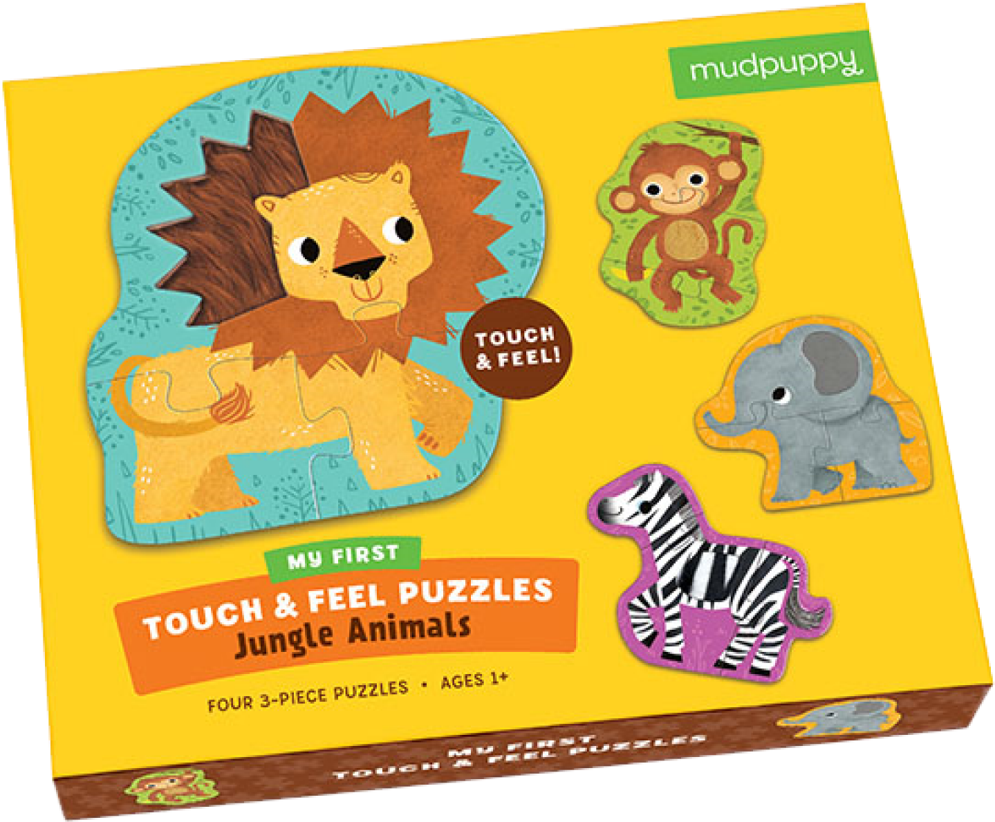 Jungle Animals Touch Feel Puzzle Packaging PNG