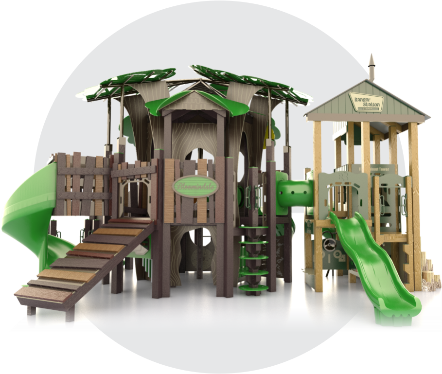 Jungle Themed Playground Structure PNG