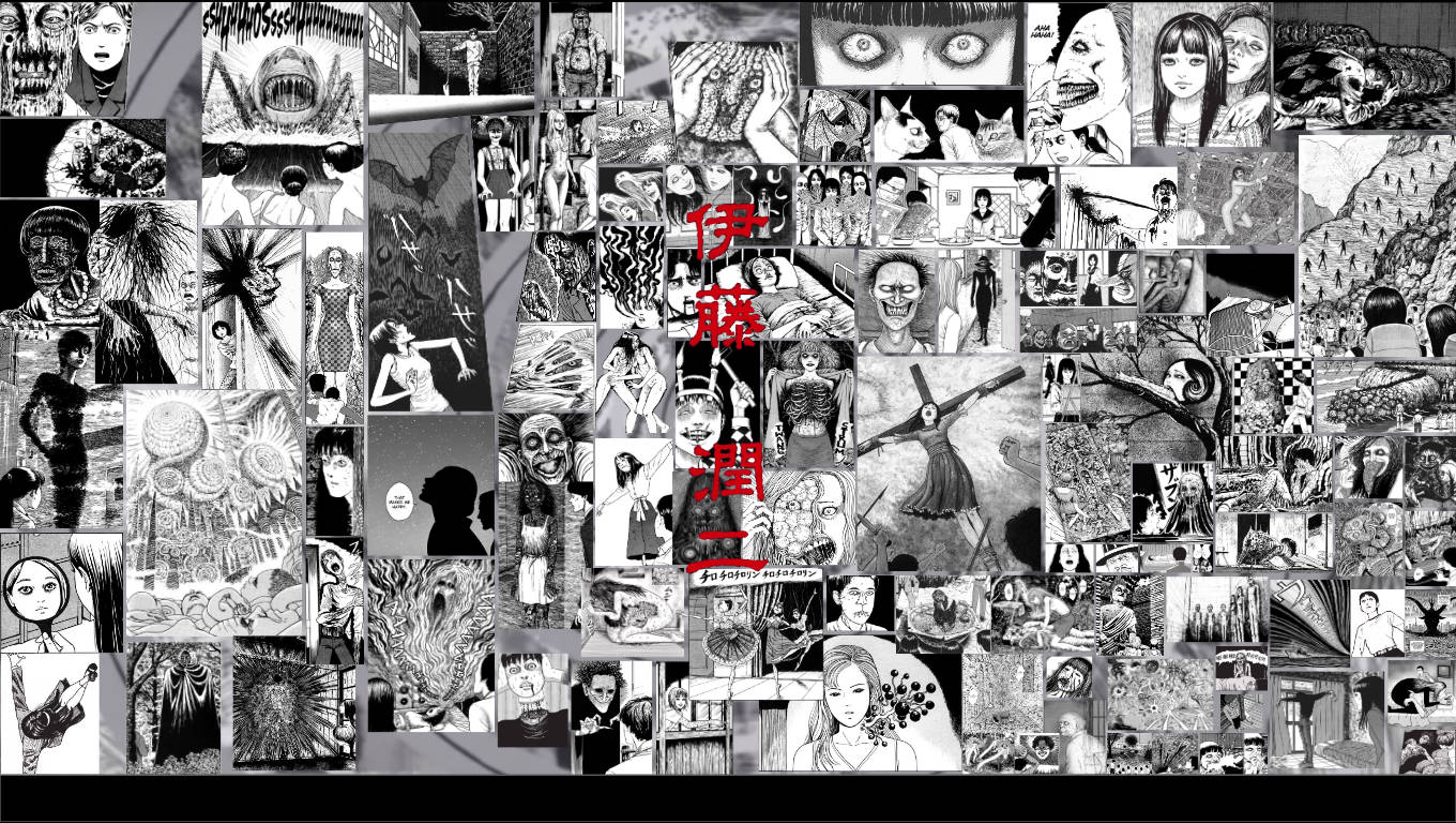 Junjiito Manga Panel Zusammenstellung Wallpaper