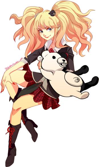 Download Junko Enoshima With Monokuma | Wallpapers.com