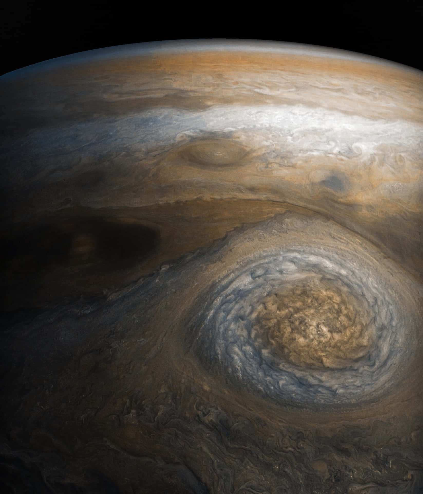 Ennärbildsbild Av Jupiter, Den Femte Planeten I Vårt Solsystem.