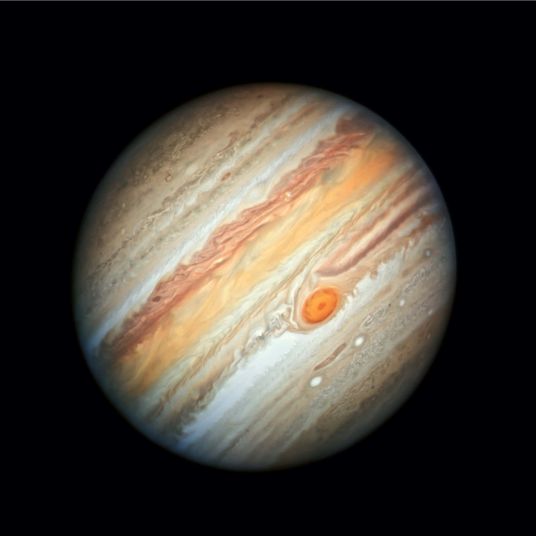 Aerial view of Jupiter's striped cloud structure