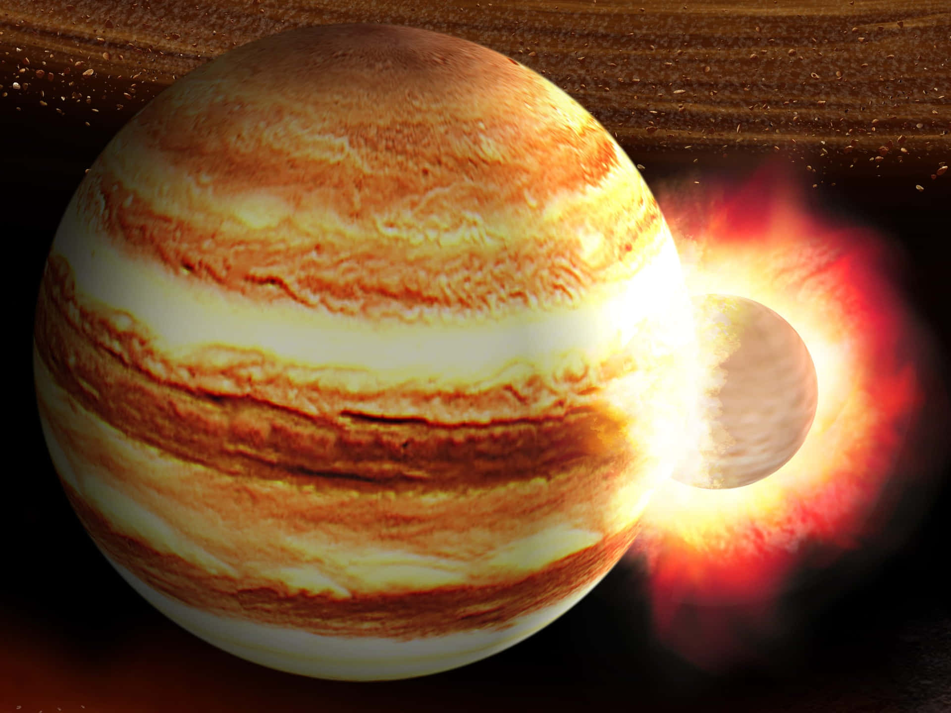 Dergigantische Planet Jupiter In All Seiner Majestät