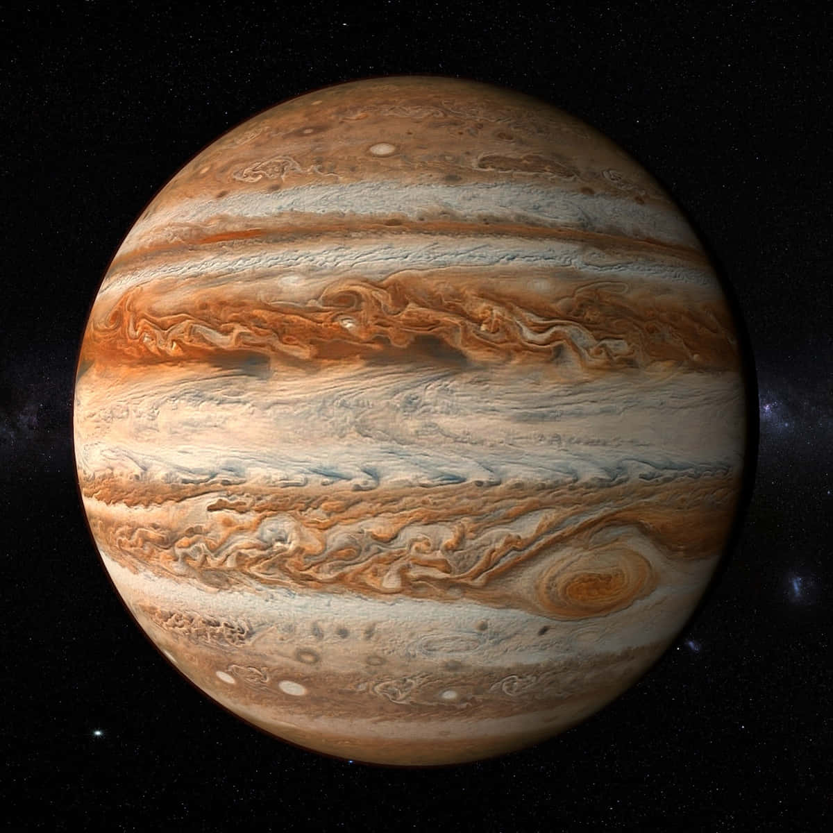 Diemajestätische Pracht Des Jupiters Aus Dem Weltraum Gesehen