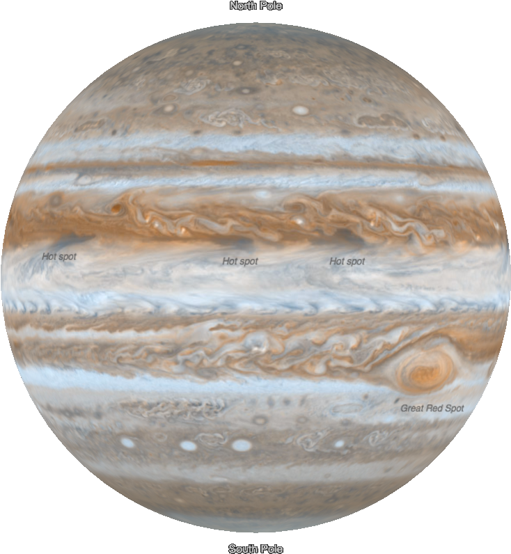 Jupiter Planet Features Map PNG