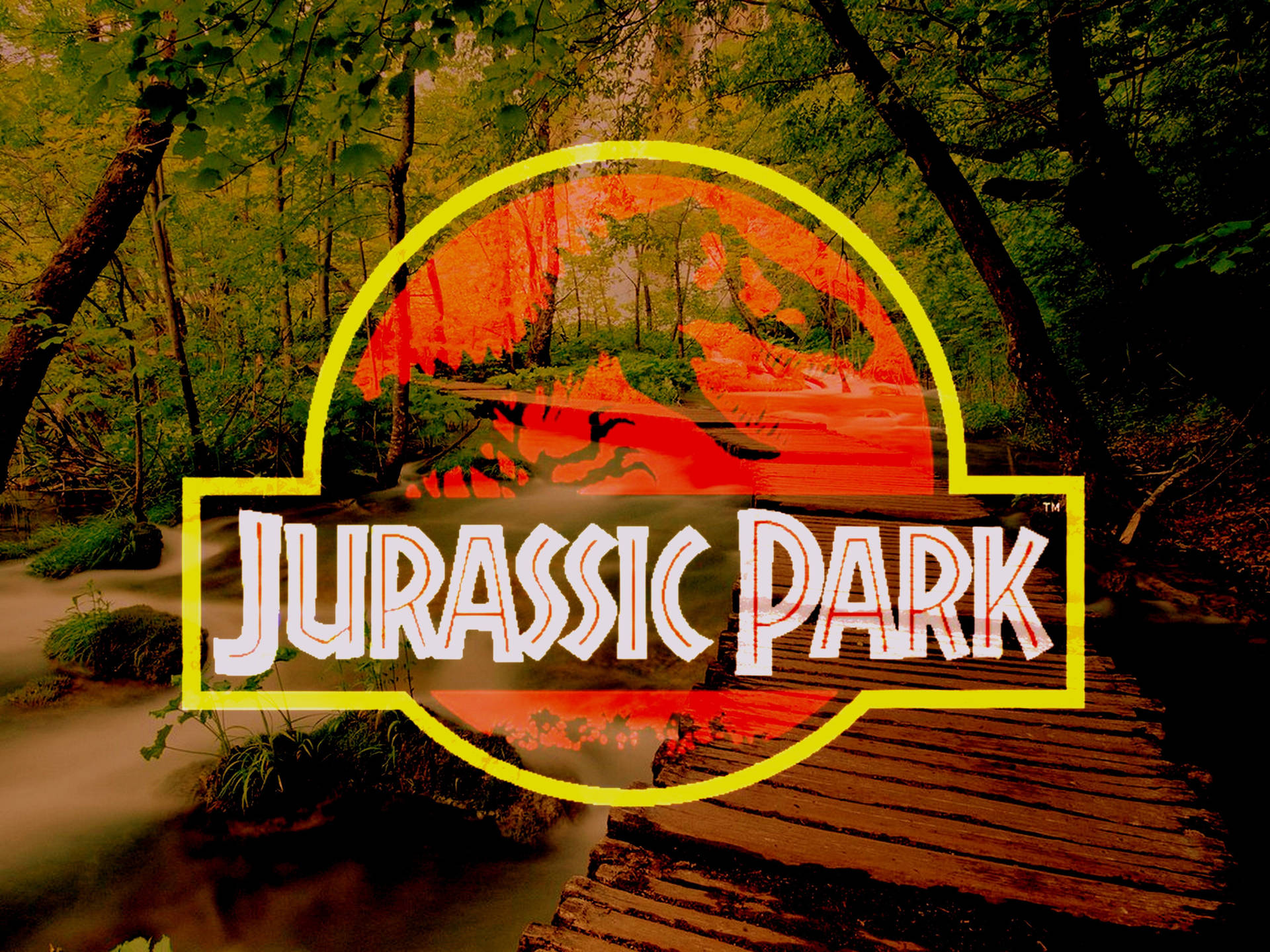 Jurassic Park Logo At Woods Wallpaper