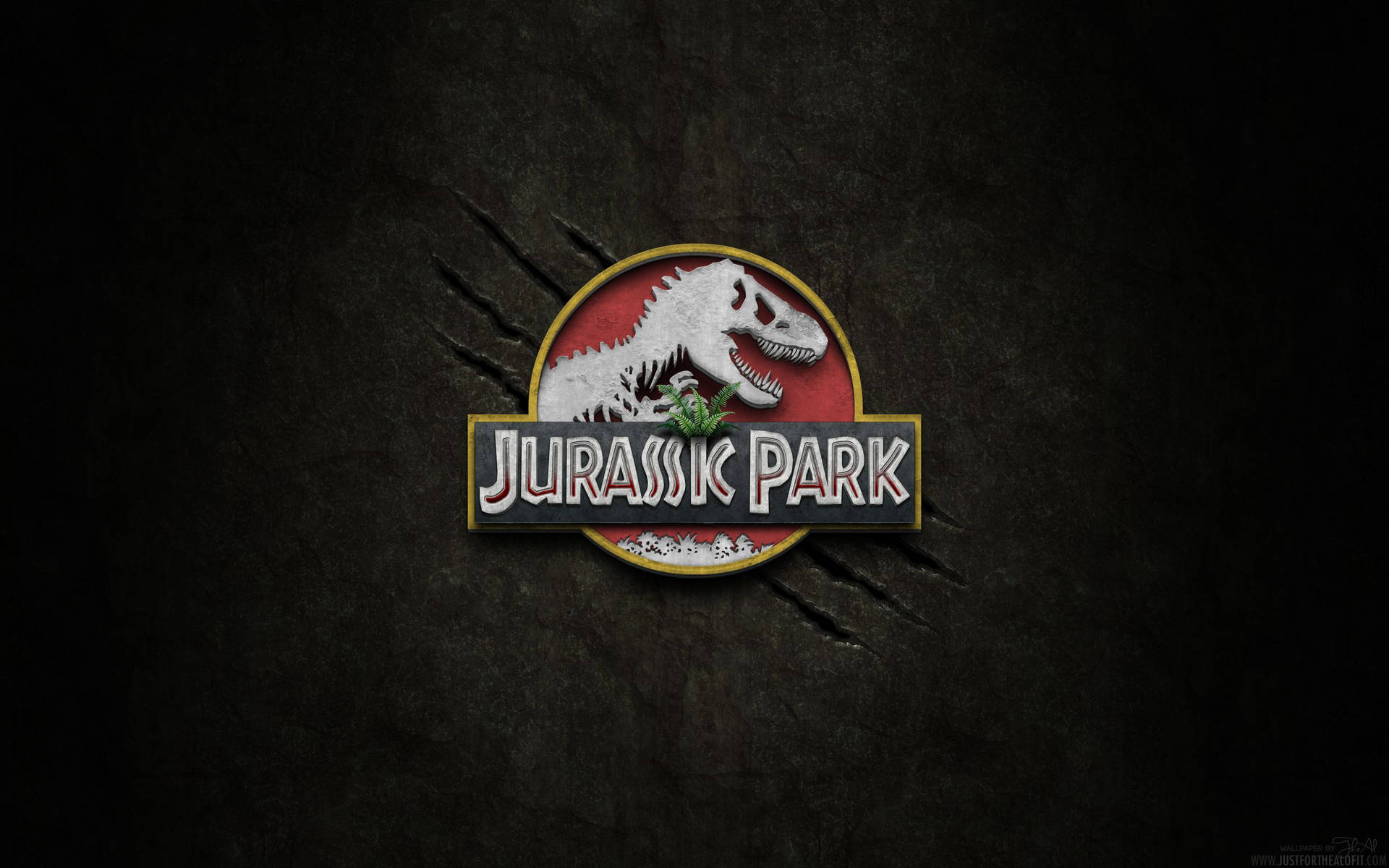 Jurassic Park Logo In Black Hue Wallpaper