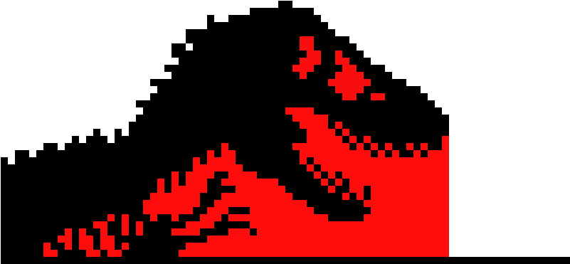 Jurassic Park Logo Pixel Art PNG
