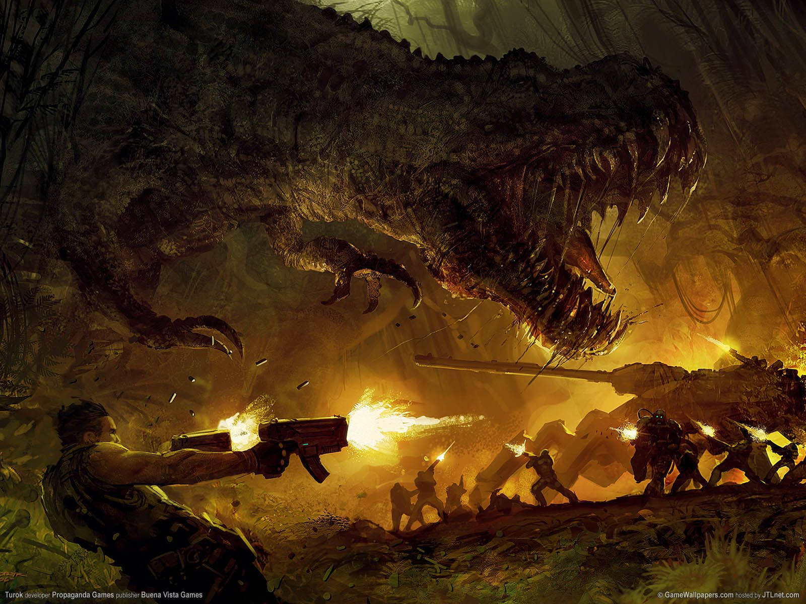 Jurassic Park Savage T-Rex Art Wallpaper