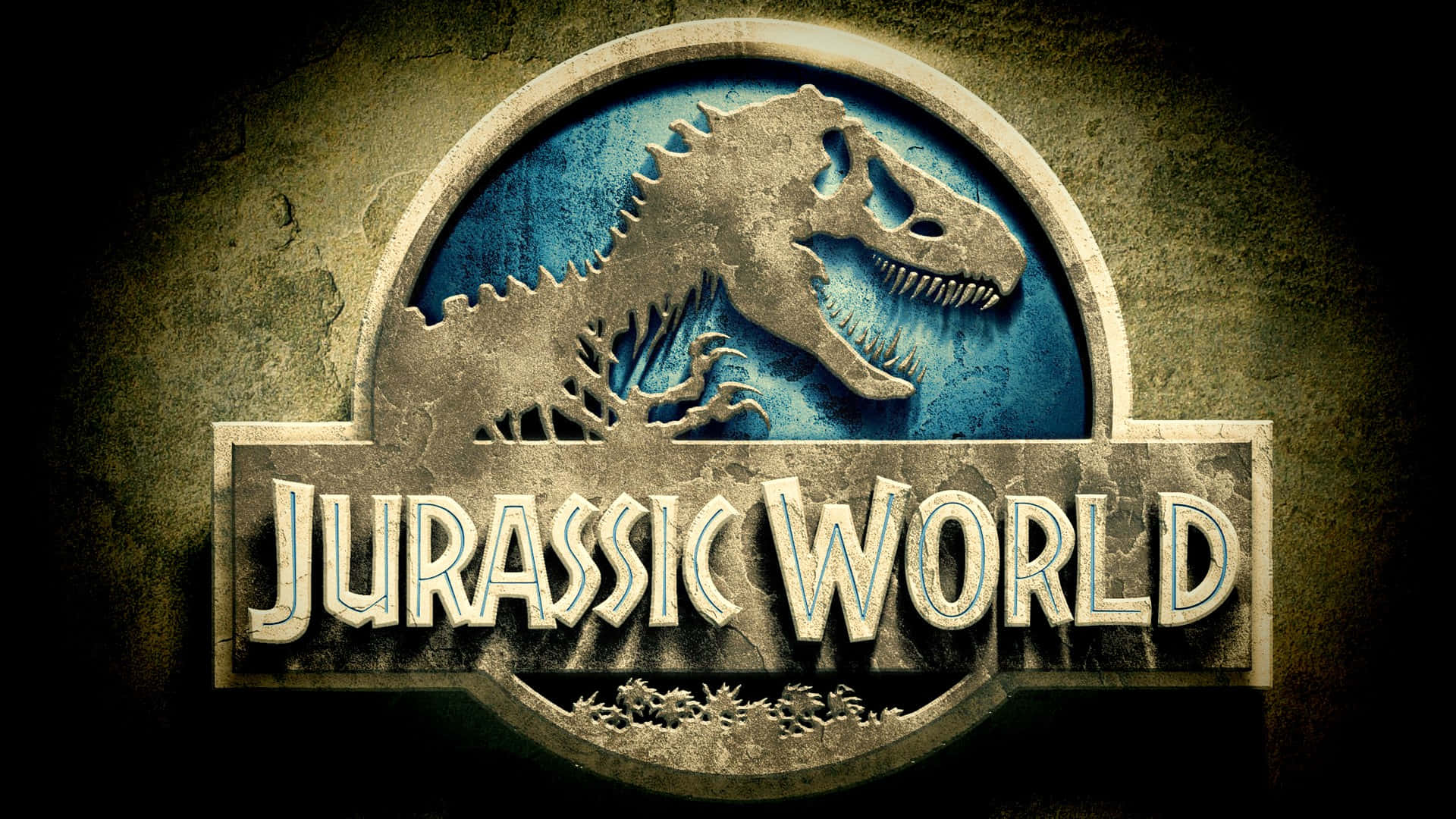 Jurassicworld-logotyp På En Mörk Bakgrund