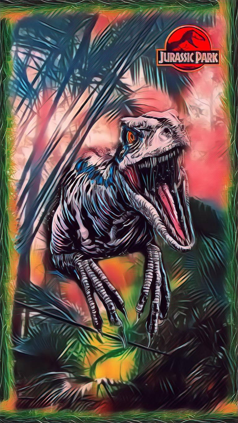 Jurassicworld Färgglad Digital Konst. Wallpaper