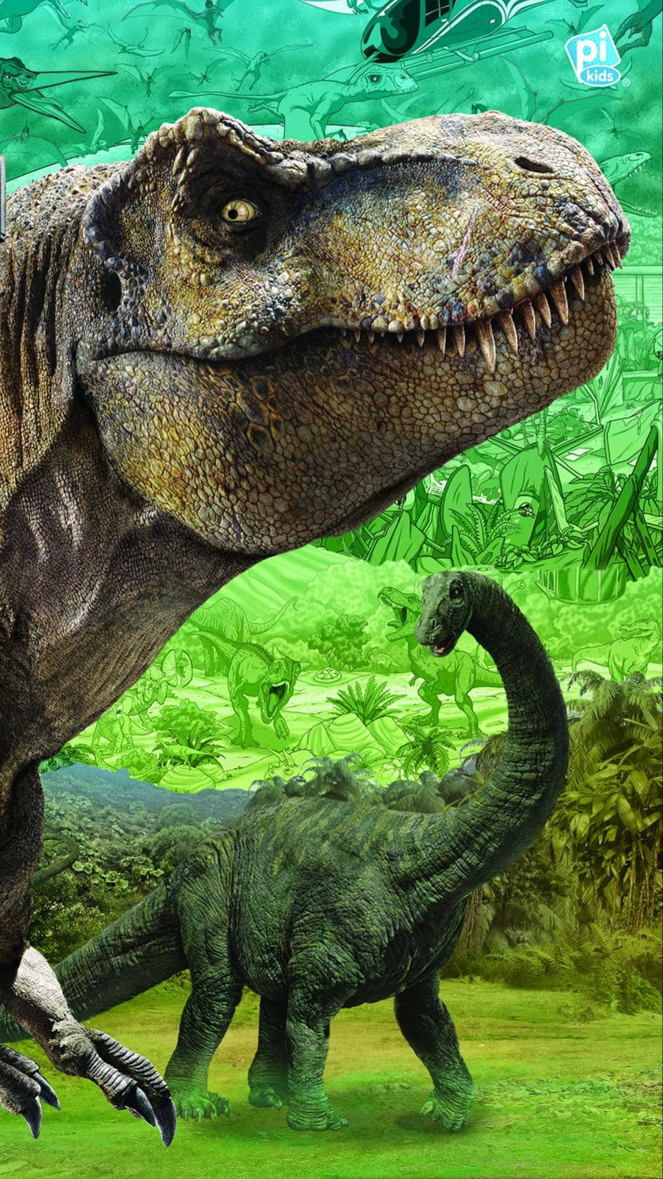 Jurassic World Grøn Kunst Wallpaper