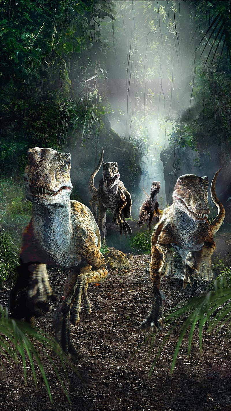 Jurassicworld-velociraptors (för Dator- Eller Mobilbakgrund) Wallpaper