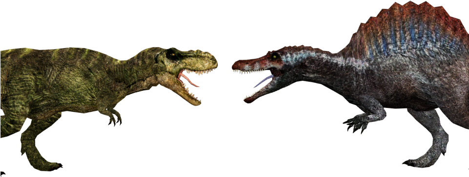 Jurassic_ Faceoff_ Tyrannosaurus_vs_ Spinosaurus PNG