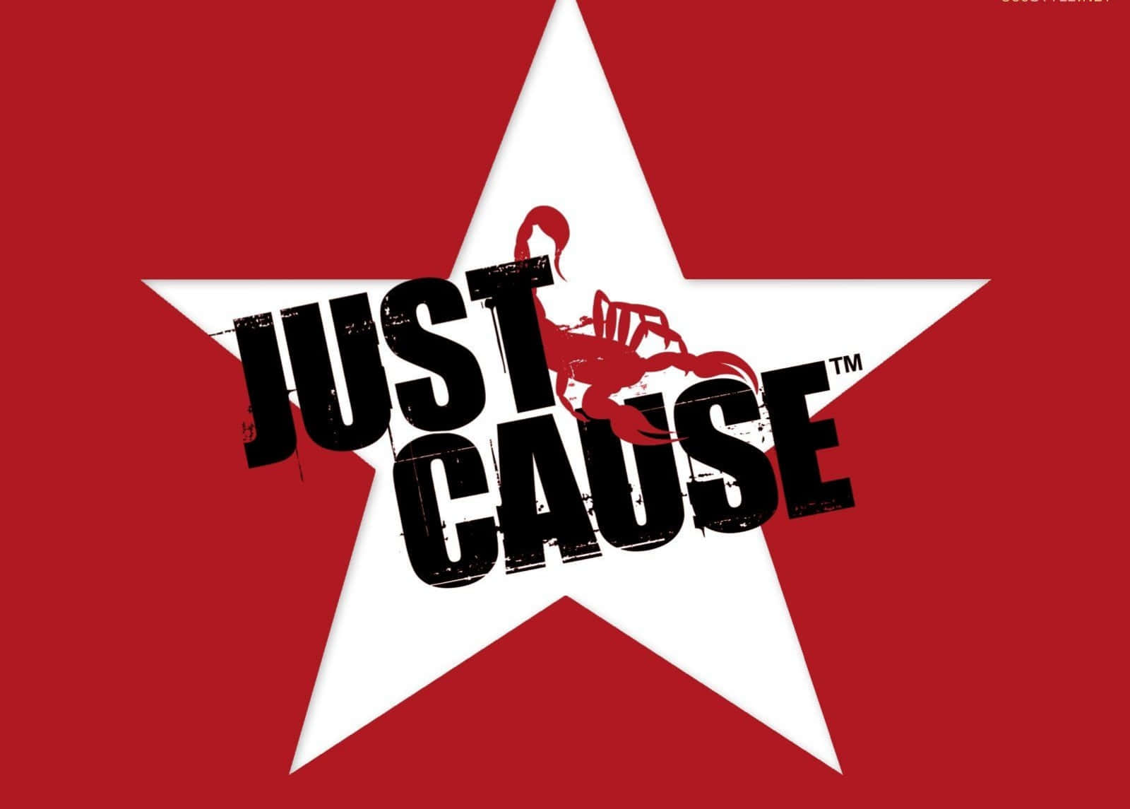 Justcause - Una Stella Rossa Con Le Parole Just Cause Sfondo