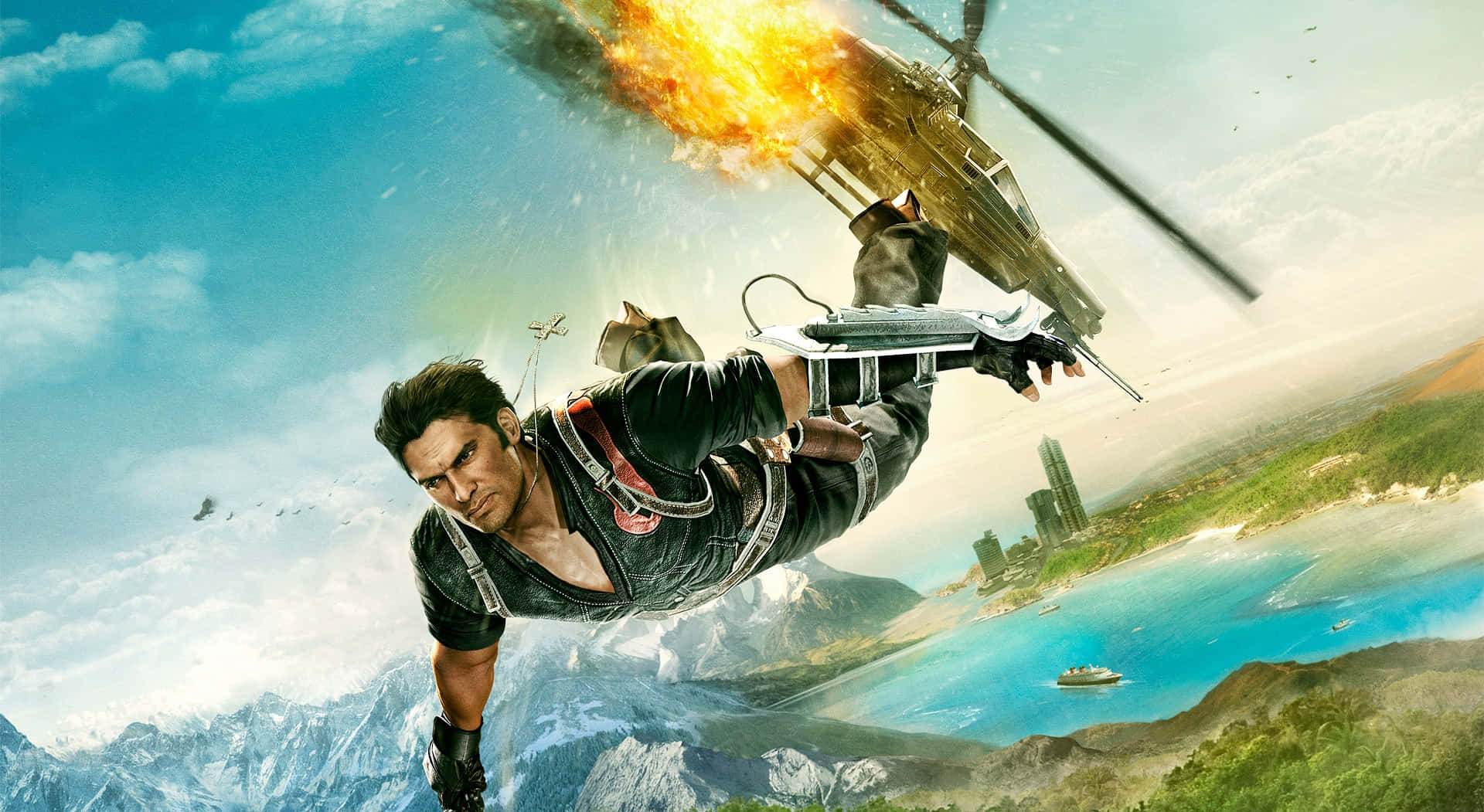 Experience an explosive adventure in the open world of Just Cause 1 Wallpaper