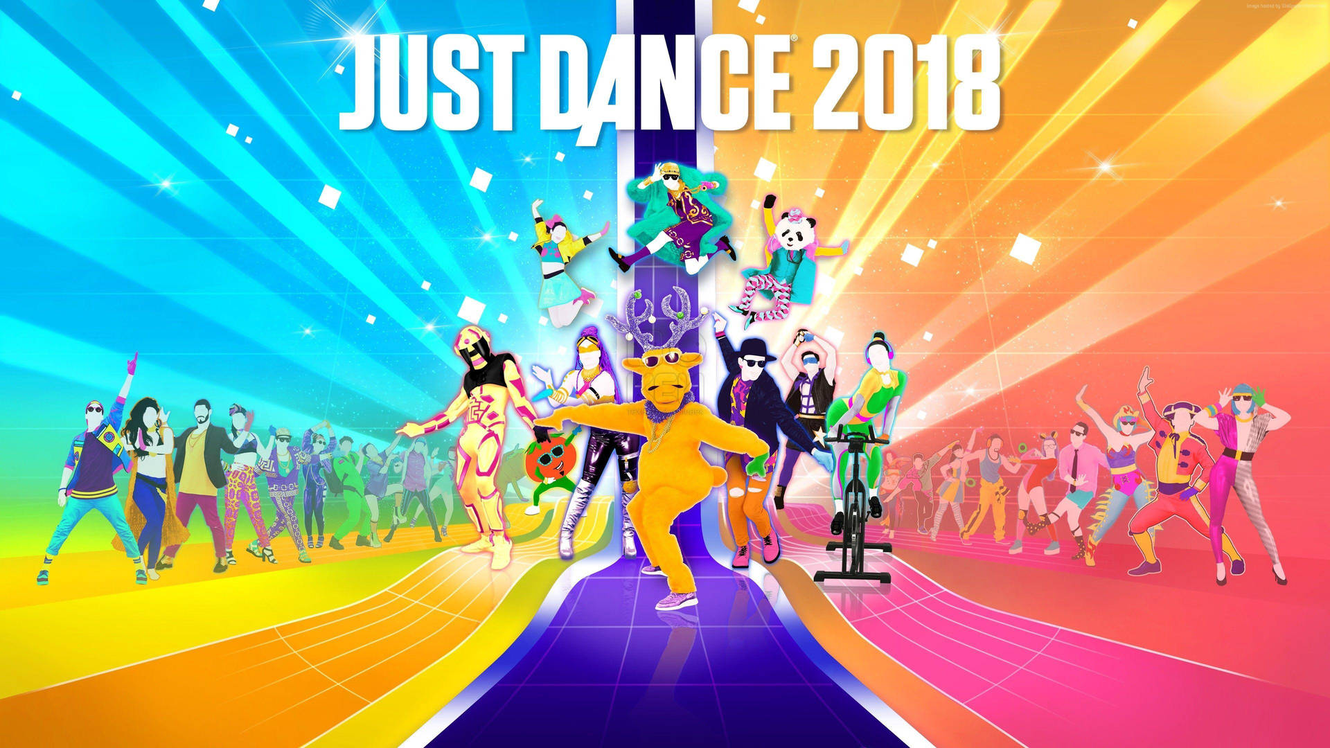 Just Dance 2018 Runway Plakat Tapet: Dette tapet viser Just Dance 2018 Runway-plakaten og er ideel for alle fans af spillet. Wallpaper