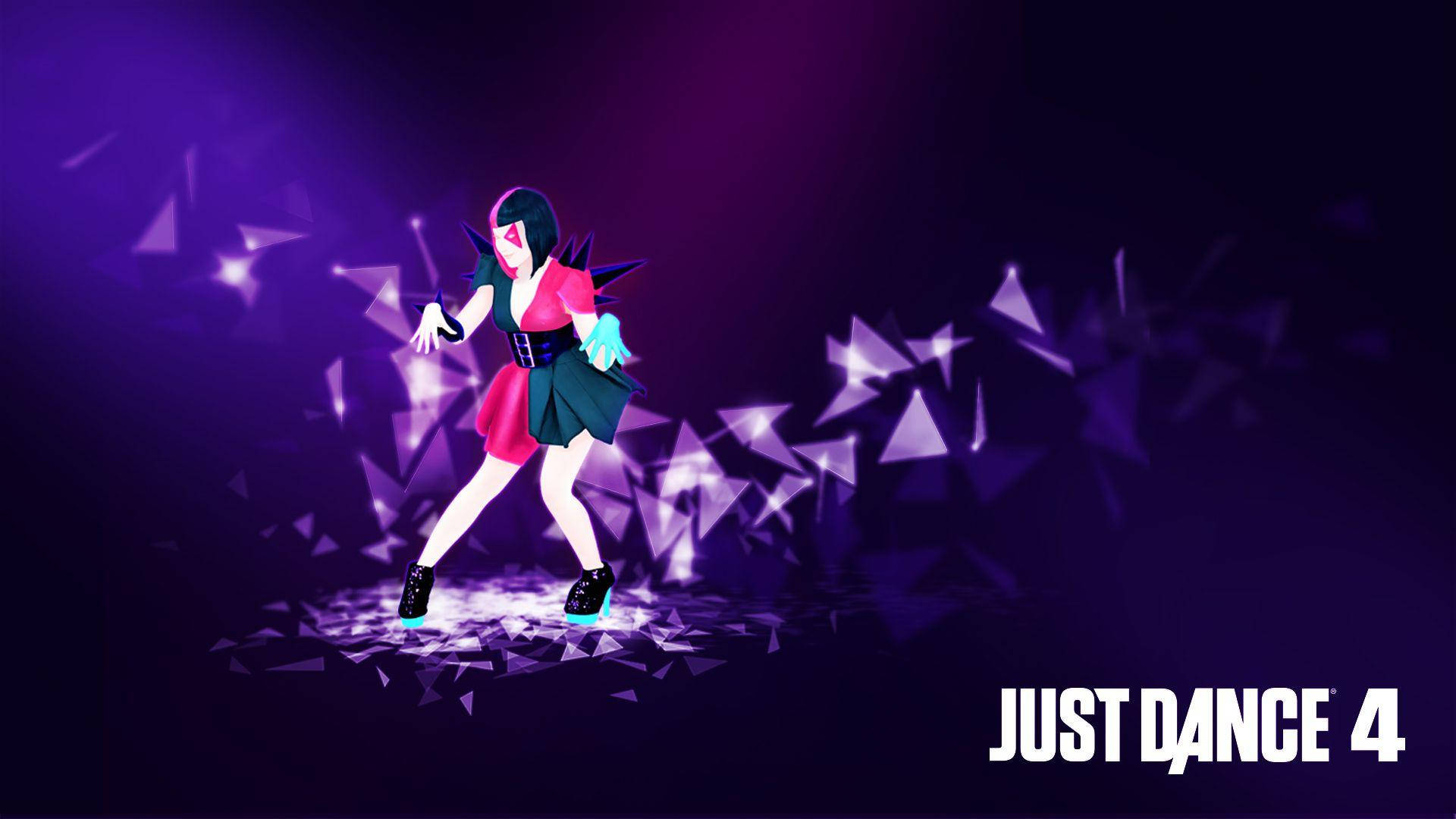 Bailarínde Just Dance 4 Con Triángulos Flotantes. Fondo de pantalla