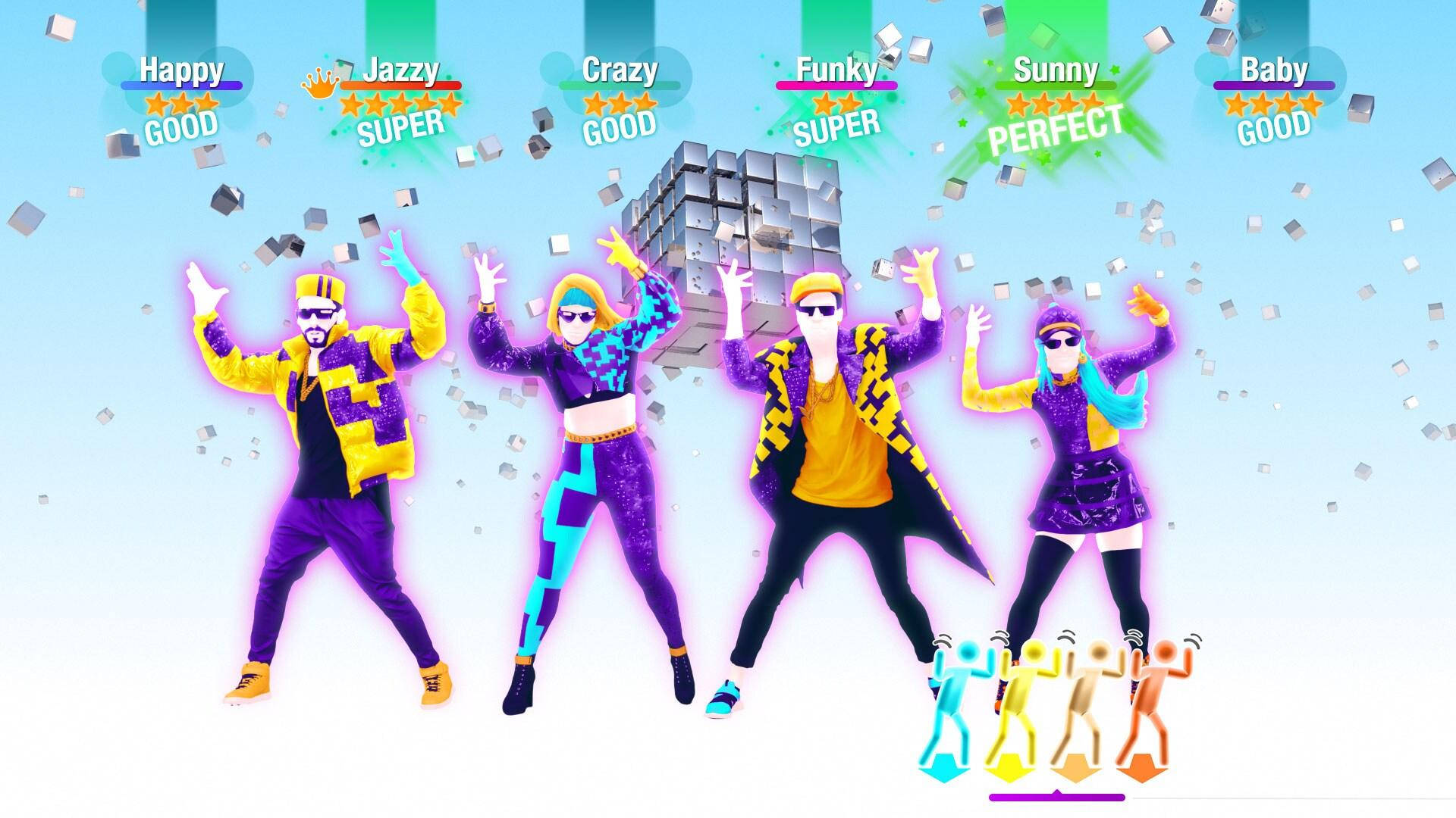 Just Dance Dancers With Silver Rubik's Cube Wallpaper